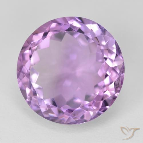 Ametista Violeta rosado Natural 14.19ct, Redondo, VS