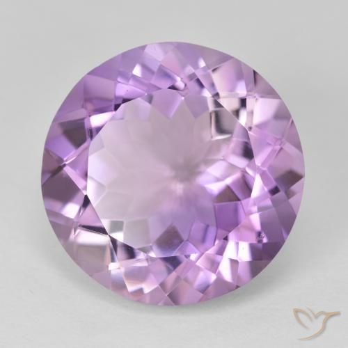 Ametista Violeta rosa médio Natural 12.67ct, Redondo, VVS