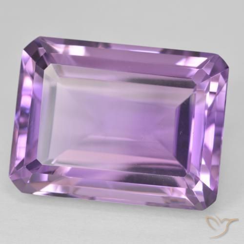 Ametista Medium Light Purplish-Violet Natural 25.46ct, Corte Octógono / Esmeralda, VVS