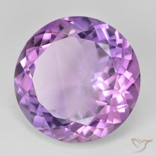 Ametista Violeta rosado Natural 23.92ct, Redondo, VVS-VS