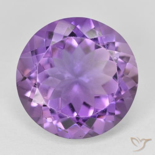 12.47ct Natural Violeta rosado Ametista, Redondo, VVS