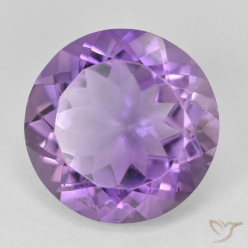 Ametista Violeta rosado Natural 12.47ct, Redondo, VVS