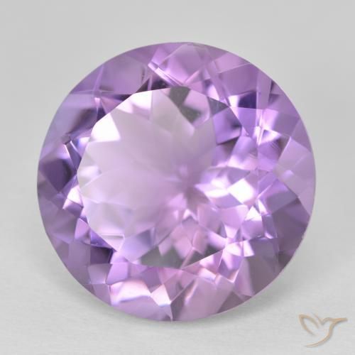 Ametista Violeta rosa médio Natural 12.86ct, Redondo, VVS