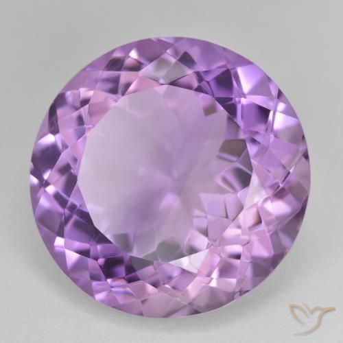 Ametista Violeta Púrpura Natural 24.28ct, Redondo, VVS