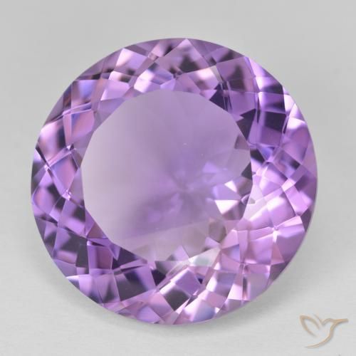 Ametista Violeta médio Natural 22.99ct, Redondo, VVS