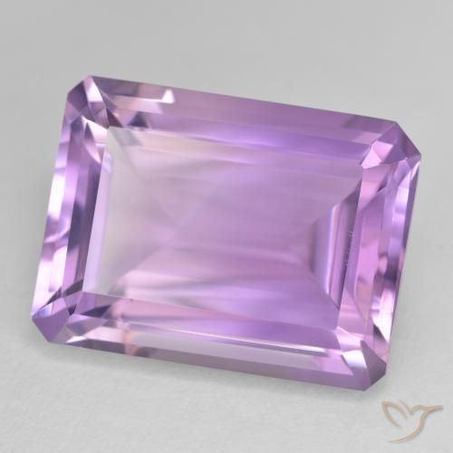 Ametista Violeta Rosado Médio Natural 22.72ct, Corte Octógono / Esmeralda, VVS
