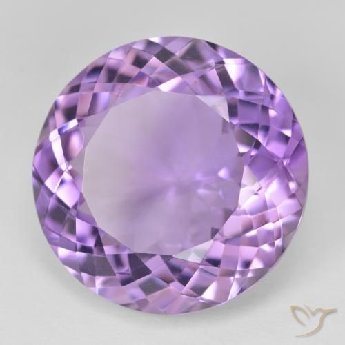 Ametista Violeta rosado Natural 24.86ct, Redondo, VVS