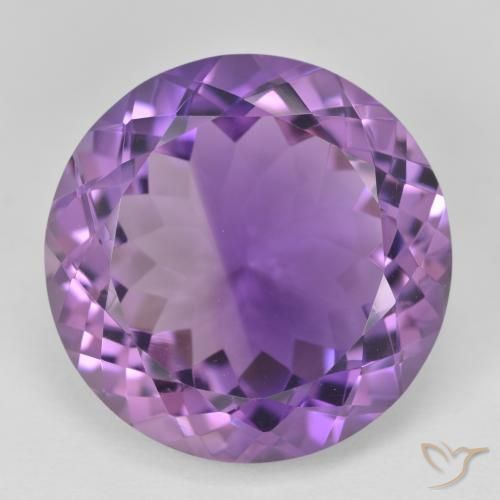 24.55ct Natural Violeta médio Ametista, Redondo, VVS