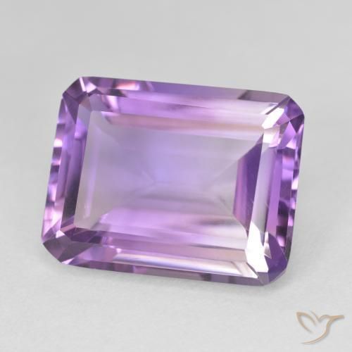 Ametista Violeta médio Natural 16.89ct, Corte Octógono / Esmeralda, VVS-VS