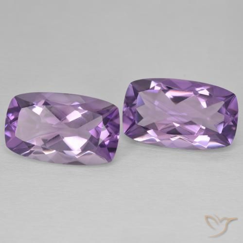 Pedras preciosas de Ametista Medium Light Purplish-Violet natural de 11.98 ct, Almofada, VVS
