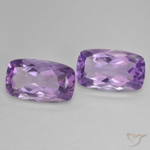 Pedras preciosas de Ametista Medium Light Purplish-Violet natural de 12.80 ct, Almofada, VVS