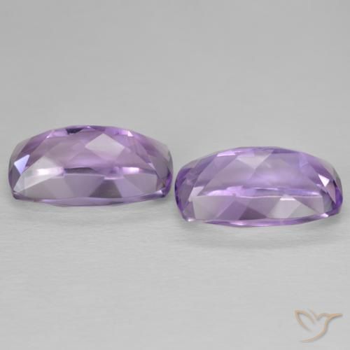 Pedras preciosas de Ametista Medium Light Purplish-Violet natural de 12.80 ct, Almofada, VVS