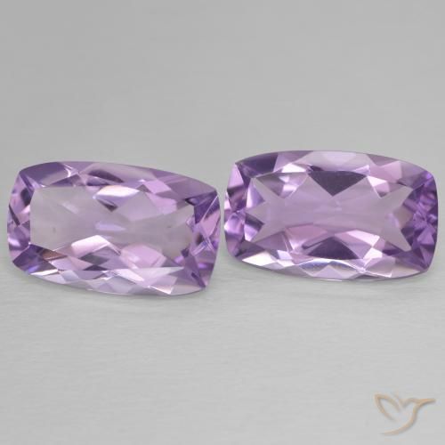 Pedras preciosas de Ametista Medium Light Purplish-Violet natural de 11.28 ct, Almofada, VVS