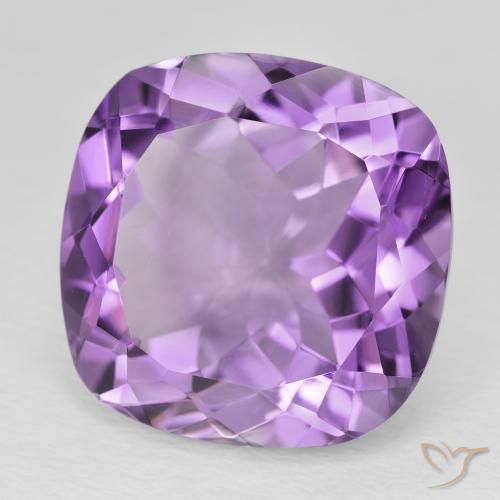 Ametista Violeta Púrpura Médio Natural 21.46ct, Almofada, VVS