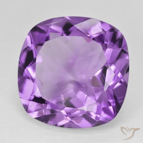 Ametista Violeta Púrpura Médio Natural 19.52ct, Almofada, VS