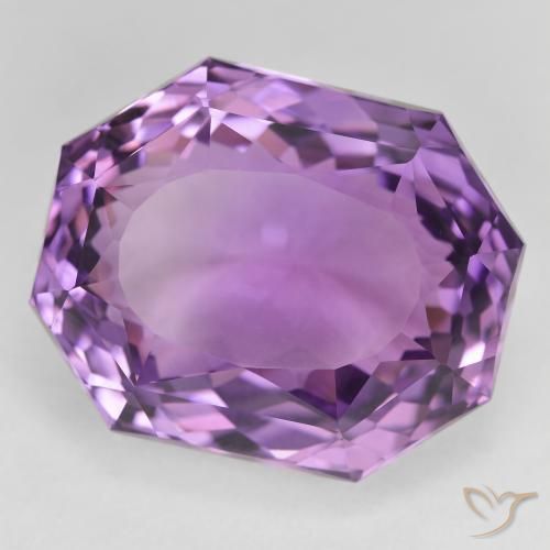 Ametista Violeta Púrpura Médio Natural 27.56ct, Corte Octógono / Esmeralda, VVS