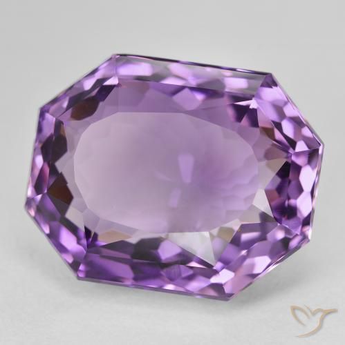 Ametista Violeta Púrpura Natural 26.95ct, Corte Octógono / Esmeralda, VVS