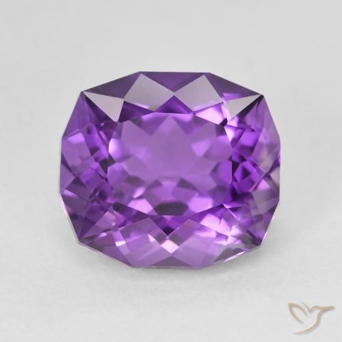6.33ct Natural Violeta Vívido Ametista, Almofada, VS