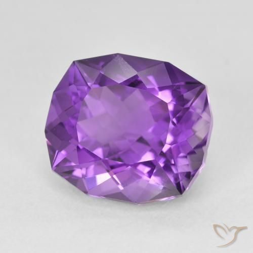 Ametista Violeta Vívido Natural 6.33ct, Almofada, VS
