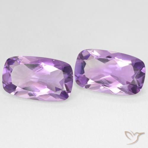 Pedras preciosas de Ametista Medium Light Purplish-Violet natural de 10.79 ct, Almofada, VS