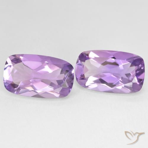 Pedras preciosas de Ametista Medium Light Purplish-Violet natural de 10.83 ct, Almofada, VS