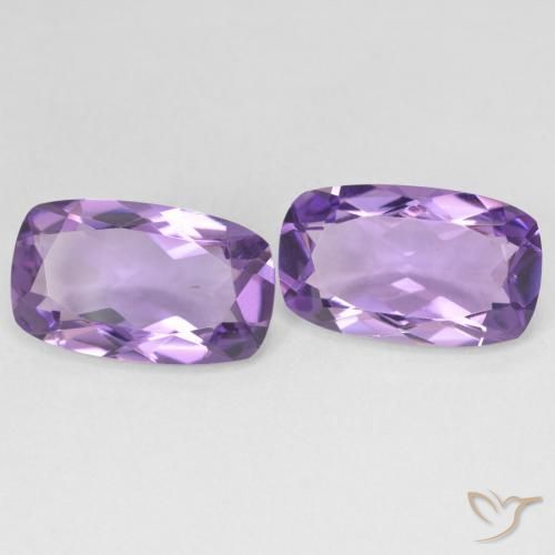 Pedras preciosas de Ametista Medium Light Purplish-Violet natural de 10.04 ct, Almofada, VS