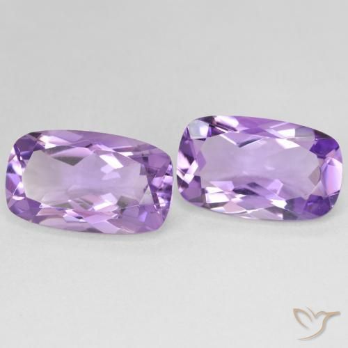Pedras preciosas de Ametista Medium Light Purplish-Violet natural de 11.23 ct, Almofada, VVS-VS
