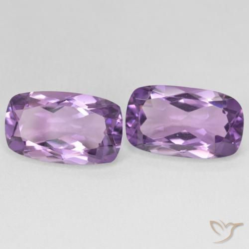 Pedras preciosas de Ametista Medium Light Purplish-Violet natural de 11.30 ct, Almofada, VVS