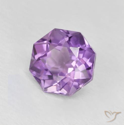 Ametista Medium Light Purplish-Violet Natural 1.29ct, Corte Octógono / Esmeralda, VVS