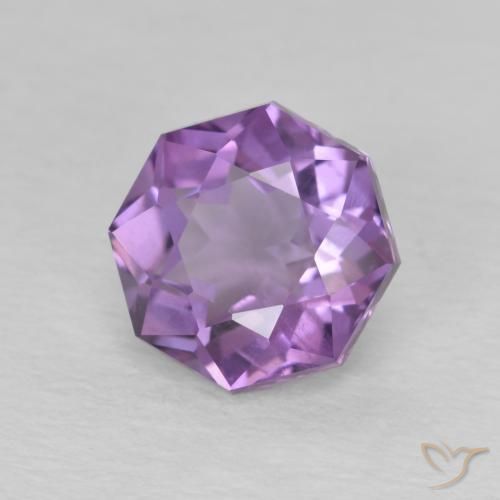 Ametista Violeta médio Natural 1.55ct, Corte Octógono / Esmeralda, VS-SI