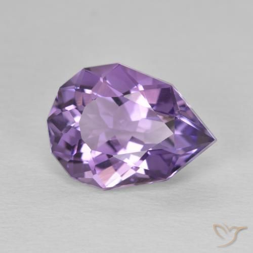 Ametista Violeta Profundo Natural 3.64ct, Formato de pêra, VS-SI