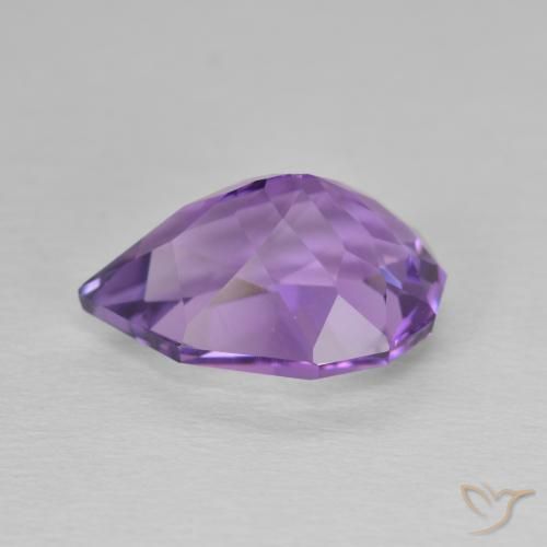 Ametista Violeta Profundo Natural 3.64ct, Formato de pêra, VS-SI