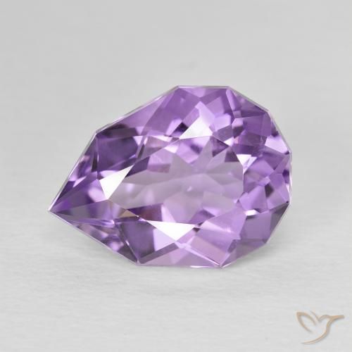 4.68ct Natural Violeta-rosa médio Ametista, Formato de pêra, Translúcido