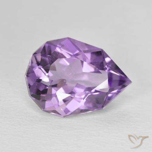 Ametista Violeta-rosa médio Natural 4.68ct, Formato de pêra, Translúcido
