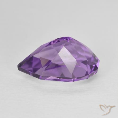 Ametista Violeta-rosa médio Natural 4.68ct, Formato de pêra, Translúcido