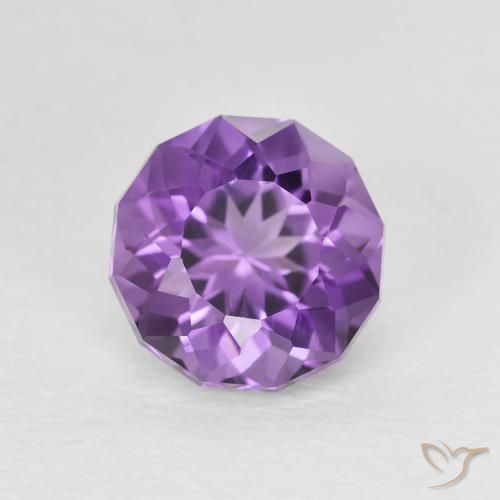 2.37ct Natural Medium Light Purplish-Violet Ametista, Redondo, VVS-VS