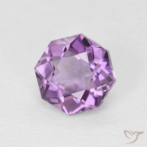 Ametista Violeta Claro-Médio Natural 1.33ct, Corte Octógono / Esmeralda, VS