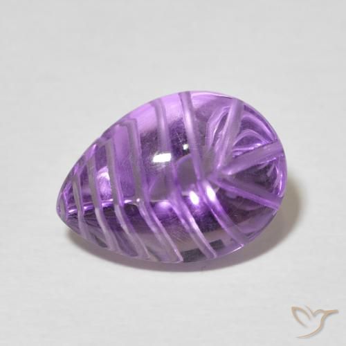 5.52ct Natural Violeta Intenso Ametista, Formato de pêra, Transparente