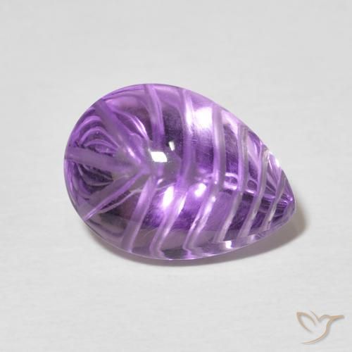 Ametista Violeta Intenso Natural 5.52ct, Formato de pêra, Transparente