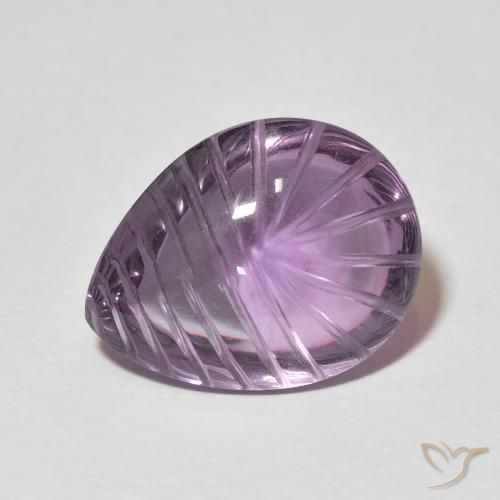 11.59ct Natural Violeta acinzentado Ametista, Formato de pêra, Transparente