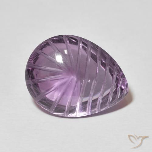Ametista Violeta acinzentado Natural 11.59ct, Formato de pêra, Transparente
