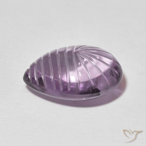 Ametista Violeta acinzentado Natural 11.59ct, Formato de pêra, Transparente