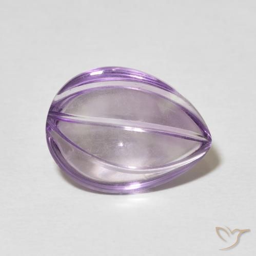 Ametista Violeta médio Natural 5.89ct, Formato de pêra, Transparente