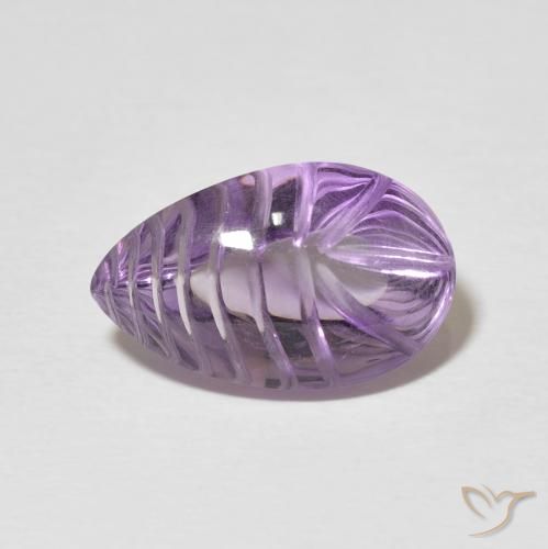 6.87ct Natural íris violeta Ametista, Formato de pêra, Transparente