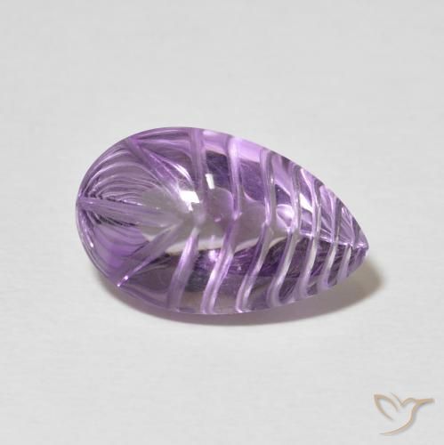 Ametista íris violeta Natural 6.87ct, Formato de pêra, Transparente
