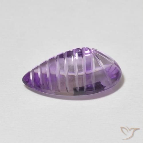 Ametista Medium Light Purplish-Violet Natural 6.22ct, Formato de pêra, Transparente