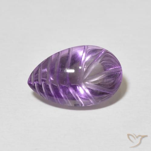 4.40ct Natural Medium Light Purplish-Violet Ametista, Formato de pêra, Transparente