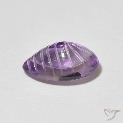 Ametista Medium Light Purplish-Violet Natural 4.40ct, Formato de pêra, Transparente