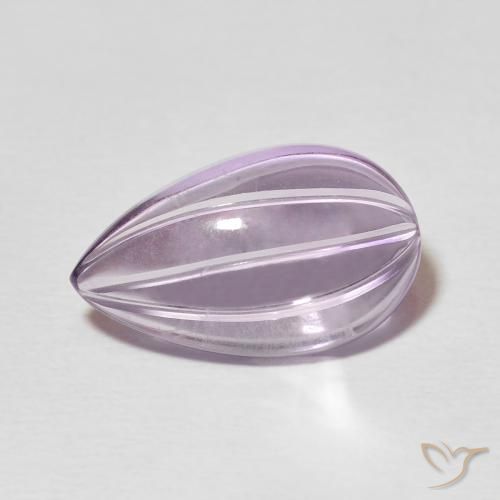 Ametista Violeta rosado claro Natural 4.77ct, Formato de pêra, Transparente