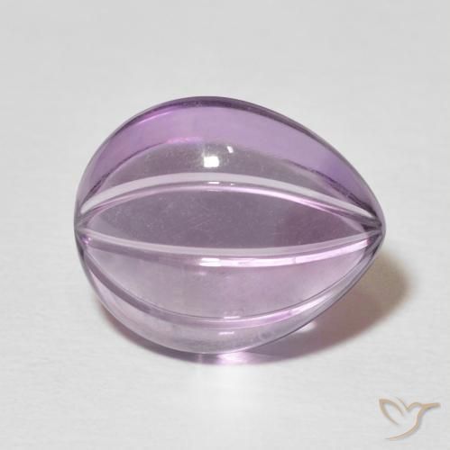 Ametista Violeta claro Natural 7.65ct, Formato de pêra, Transparente